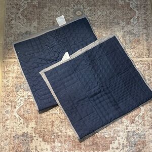 Navy Quilted King Pillow Shams (2)
